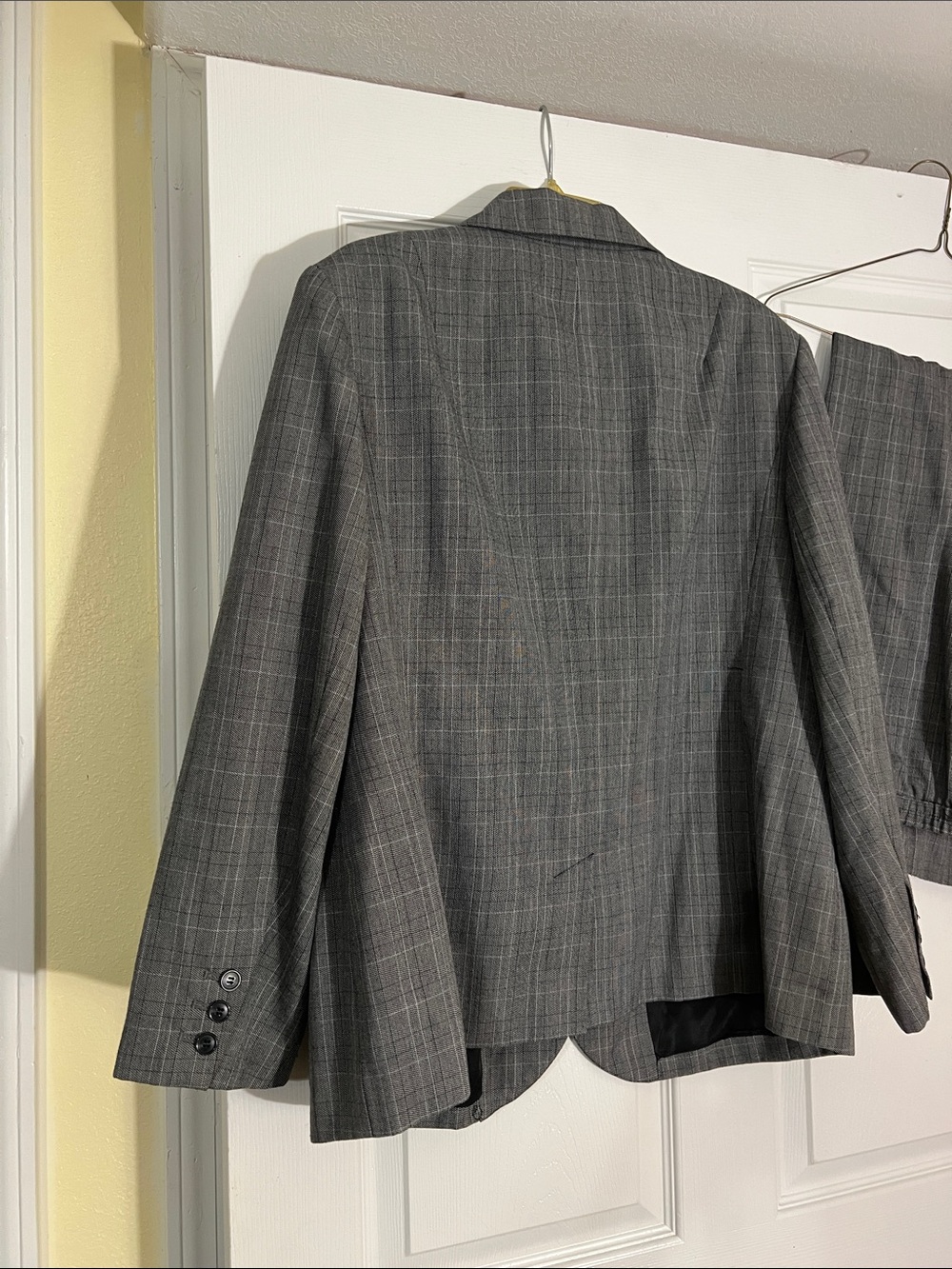 JM Collection Gray Plaid Two-Button Blazer with Matching Pants - Picture 2 of 2